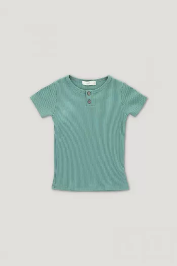 ARTUR ribbed tee mineral 