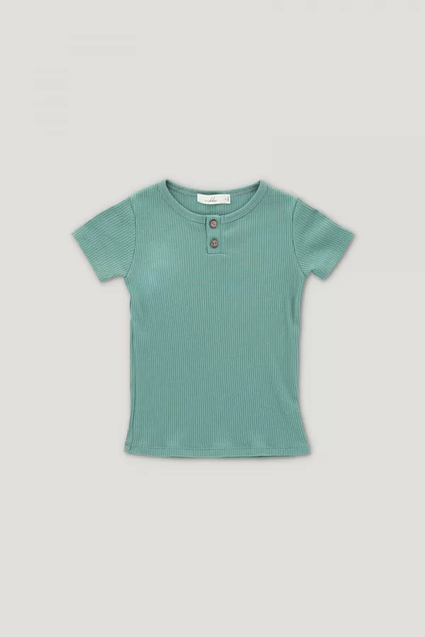 ARTUR ribbed tee mineral 