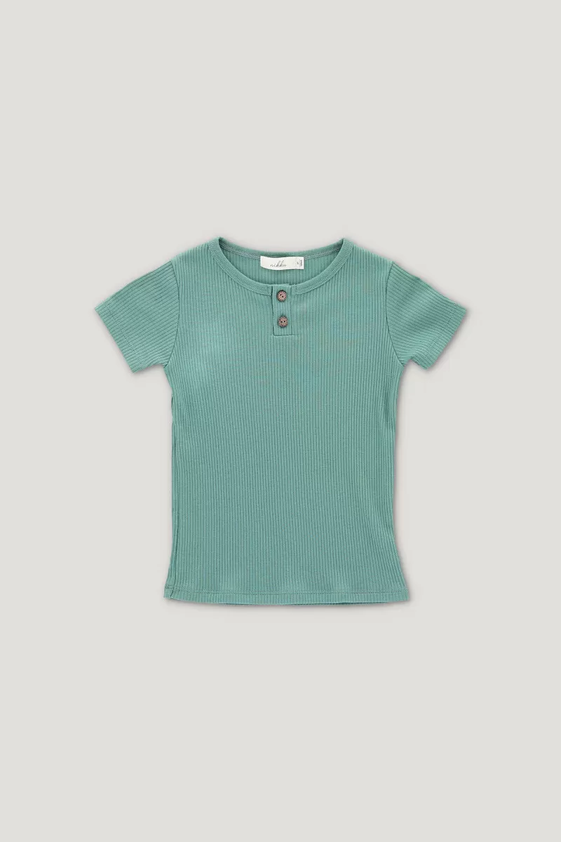 ARTUR ribbed tee mineral 