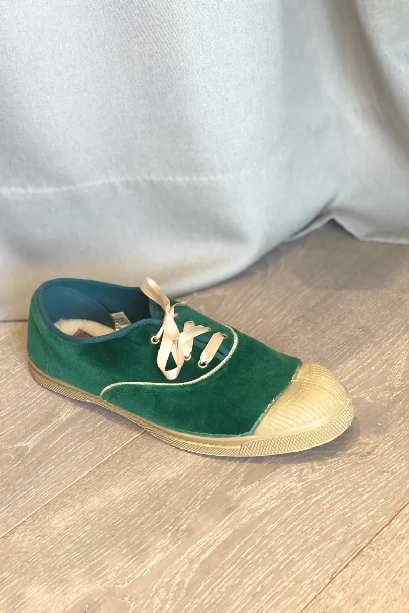 BENSIMON adults GREEN VELVET snickers 